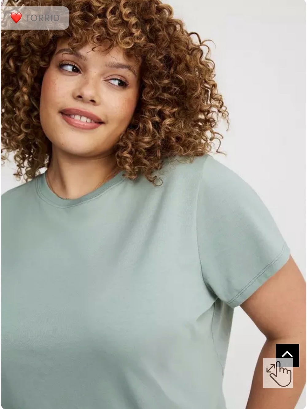 Torrid Signature Jersey Relaxed Crop Crew Tee, Chinois Green, Size 3 (3X 22-24)